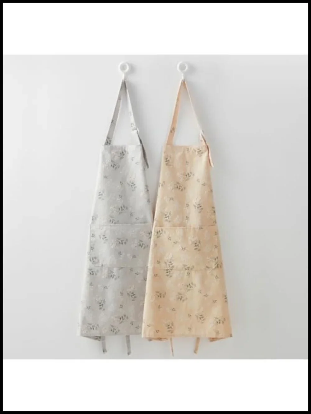 Cotton Linen Kitchen Apron with Pockets, Adjustable Chef Bib Apron for Cooking